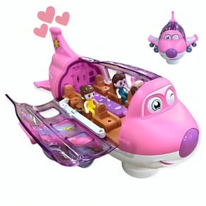 Avião Infantil Musical Luz 3D E Movimento Colorido