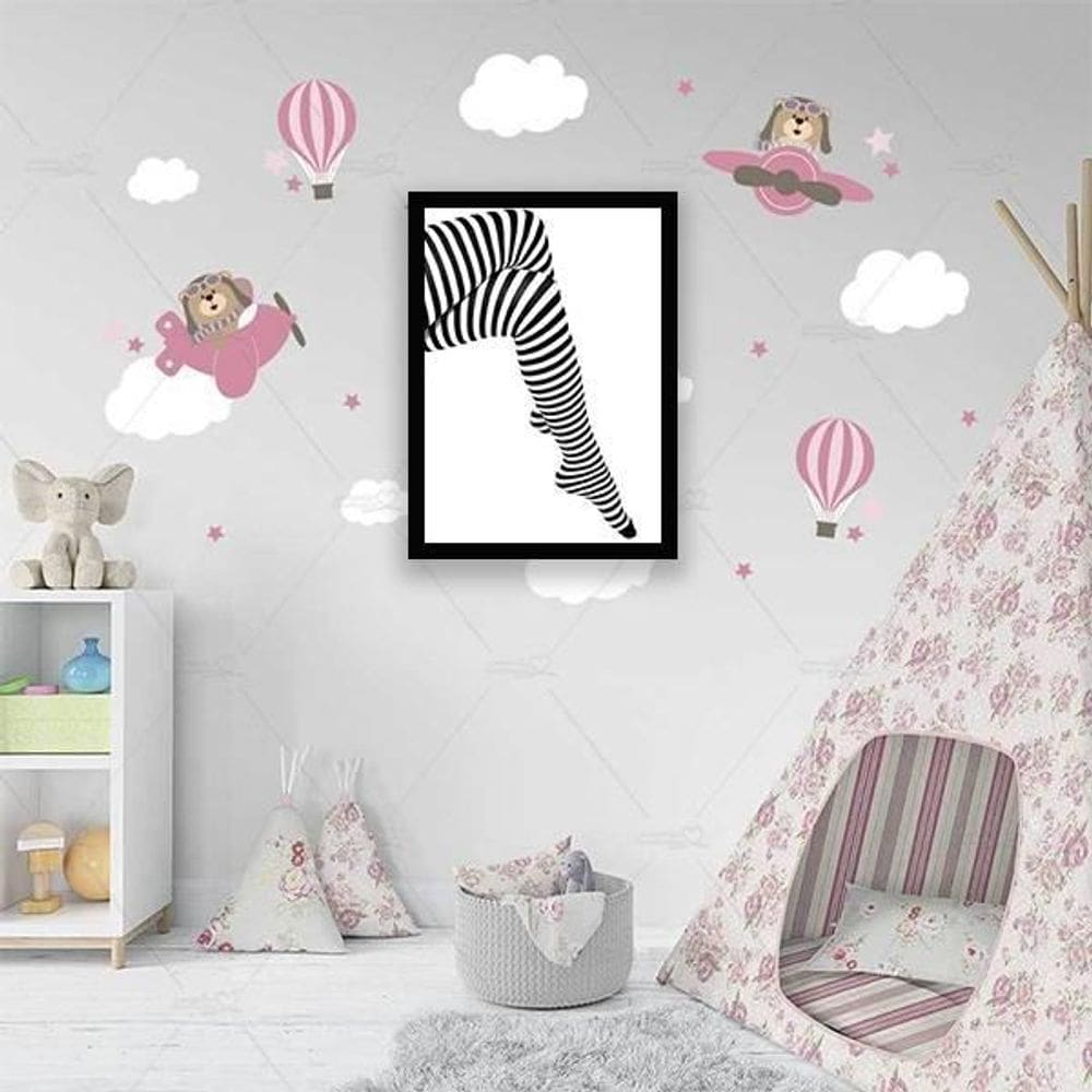 Quadro Fotografia Pernas Mulher 33X24 C/Vidro Madeira Preta