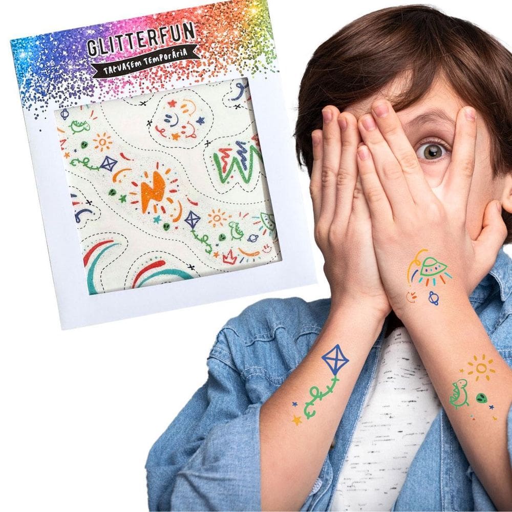 Tatufan Tatuagem Temporária Infantil Divertida Glitterfun