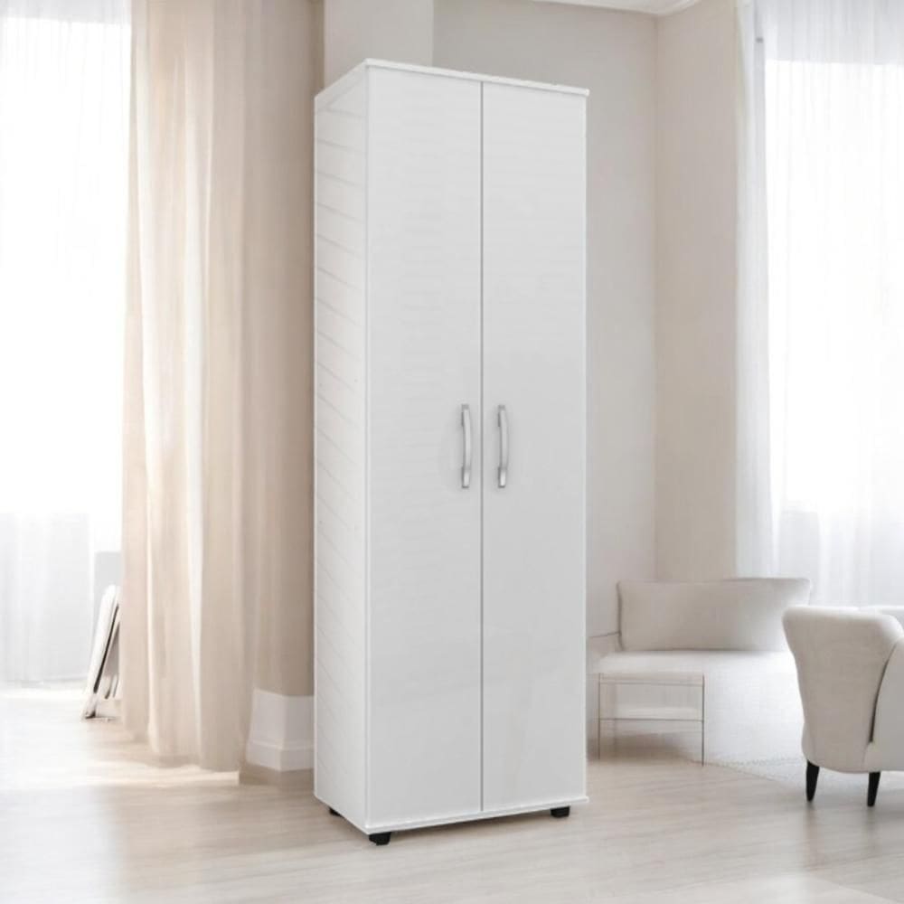 Armário Multiuso com Prateleiras Sofisticado Topázio Branco