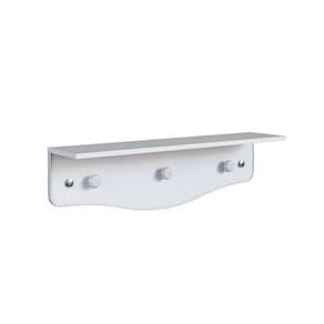 Prateleira de Madeira Infantil com Cabideiro Linha Encanto 70cm Branco - Completa Móveis