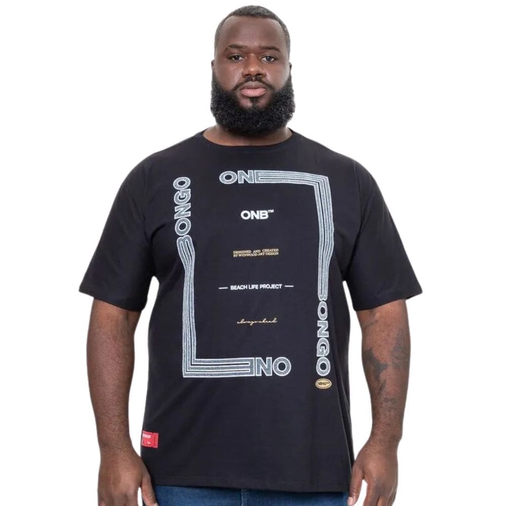 Camiseta Masculina Onbongo Plus Size Preta ON328 Preto