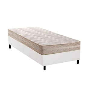 Cama Box Solteiro: Colchão Ortopédico Paropas D28 - Master Ag80 Clean Double Face 17 + Base Crc Courano White (88x188)