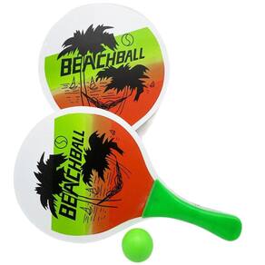 Kit Beach Tennis Com 2 Raquetes 1 Bola Beach Ball Praia