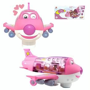 Brinquedo Musical Infantil Avião Gira E Bate Volta