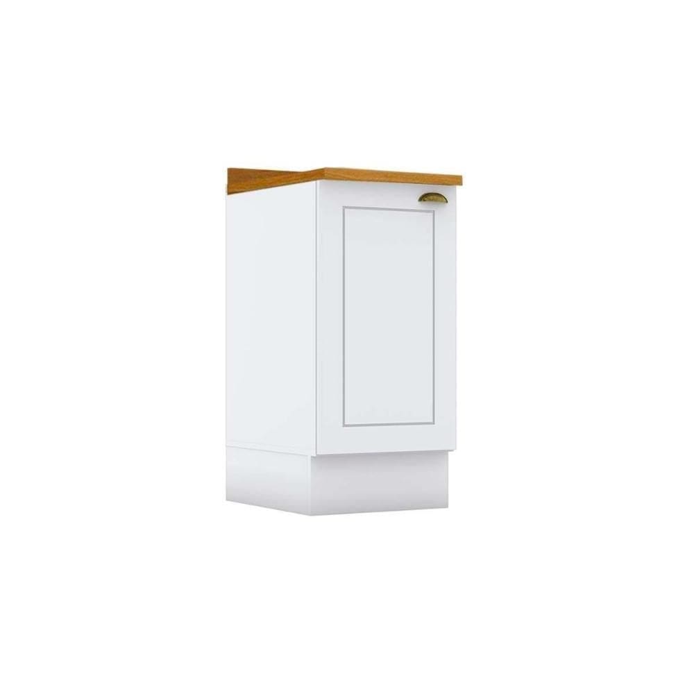 Gabinete De Cozinha Modulado Balcão Com Tampo Americana Com 1 Porta 40cm Branco