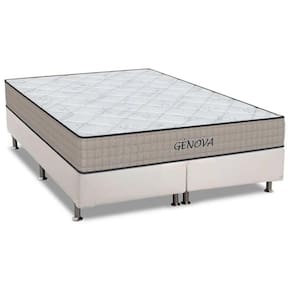 Cama Box King: Colchão Espuma D45 Ortho Genova + Base Crc Courano White (193x203)