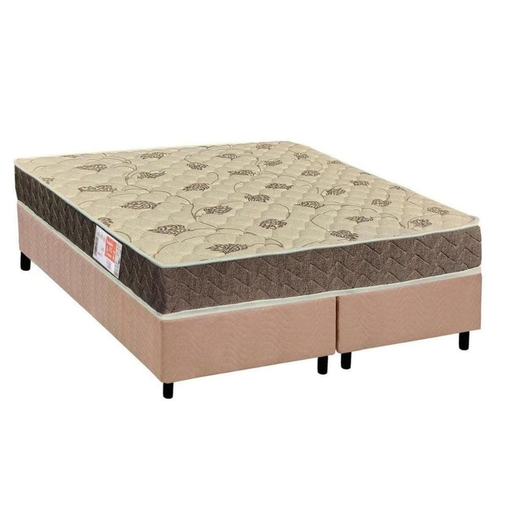 Conjunto Box Queen: Colchão Espuma Ortho D33 Comfortpedic + Base Crc Suede Clean (158x198)
