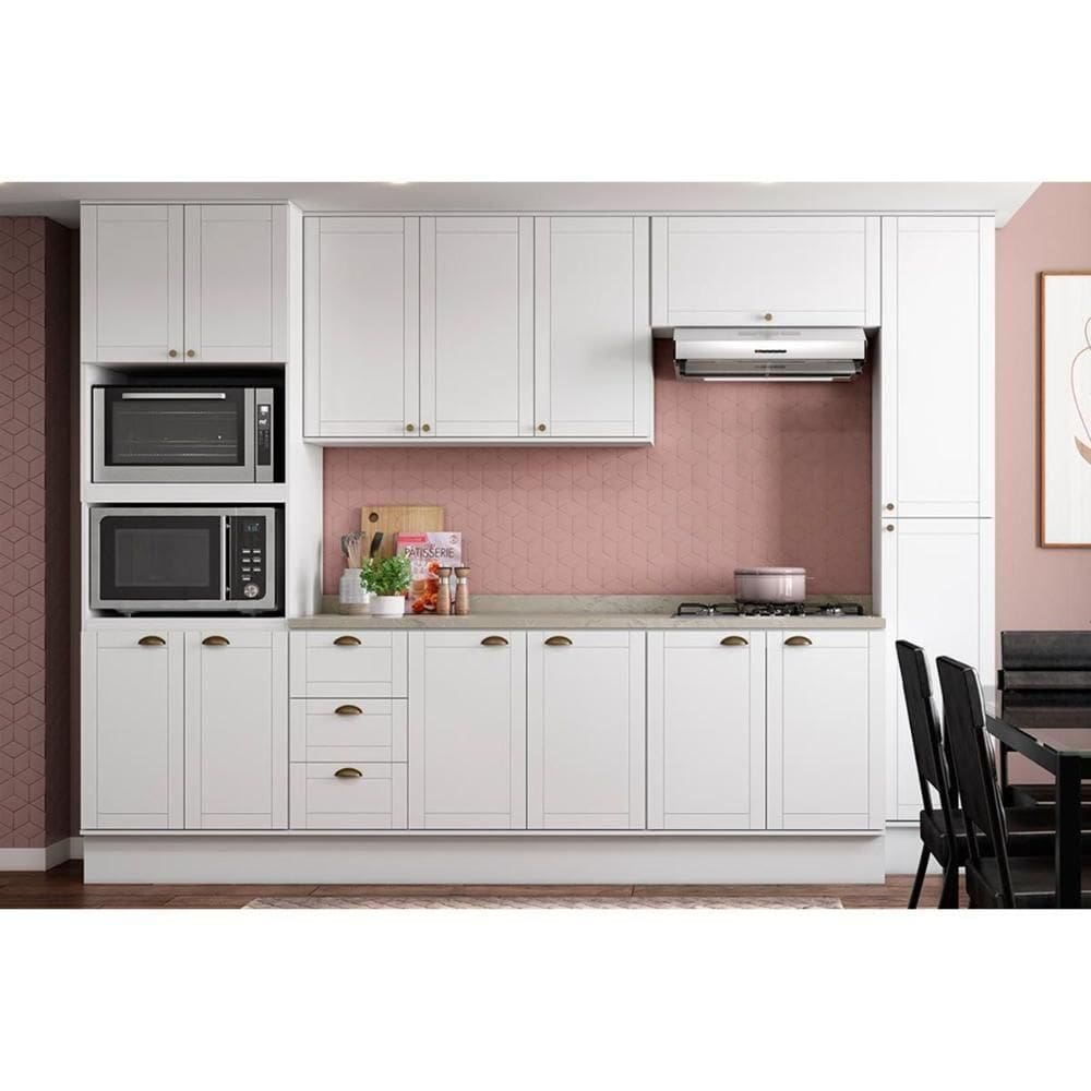 Kit Cozinha Modulada 7 Peças Bella 2 Aéreos + 2 Balcões+3complementos C7p49 Branco