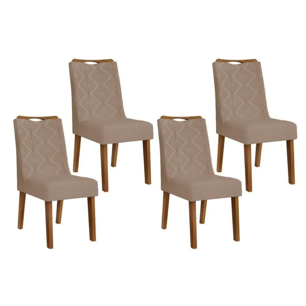Cadeira De Cozinha Stela Kit 4 Un Ipe Suede Kraft