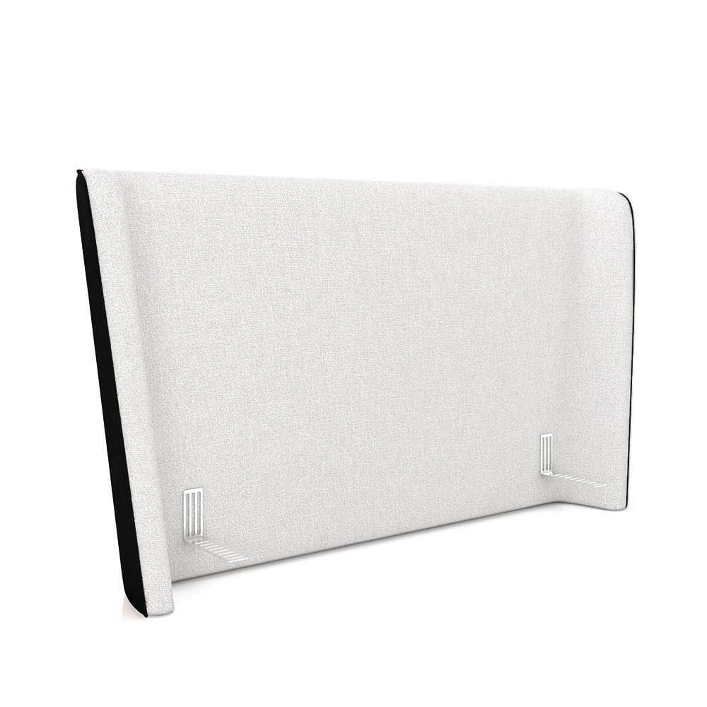 Cabeceira Design Para Cama Queen Torres Pés Em Madeira Pu/bouclê Preto/off White G91 - Gran Belo