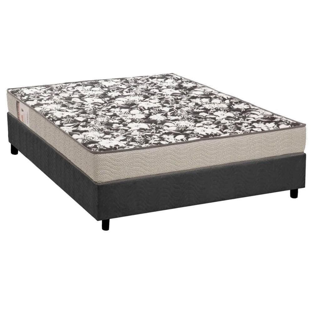 Conjunto Box Casal: Colchão Espuma Ortobom D26 Physical Ultra Resistente + Base Crc Suede Gray (138x188)