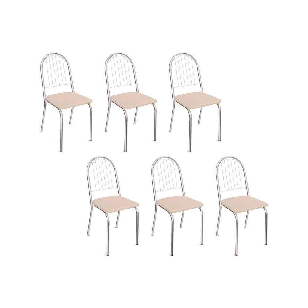 Cadeira De Cozinha Noruega C077 Kit 6 Un Cromada Nude 16