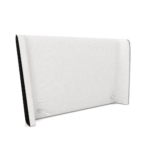 Cabeceira Design Para Cama Casal Torres Pés Em Madeira Pu/bouclê Preto/off White G91 - Gran Belo