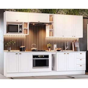 Cozinha Completa 13 Peças Americana 1 5 Aéreos 4 Balcões 4 Complementos C5p41 Branco