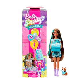 Barbie Parte Unboxed Party Morena Jfg68 Mattel
