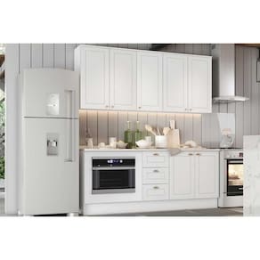 Cozinha Completa Americana 6 Peças 2 Aéreos 2 Balcões 2 Complementos C6p83 Branco