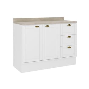 Gabinete De Cozinha Modulado Balcão Bella 2608 2 Portas E 3 Gavetas Sem Tampo 120cm Branco