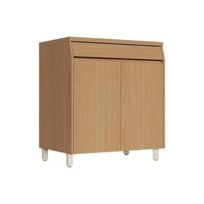 Módulo Cozinha Simone Mendes Balcão Com Tampo Simone Mendes Com 2 Portas E 1 Gaveta 80cm Carvalho Cinza