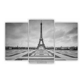 Kit 3 Quadros 1 Paisagem Torre Eiffel Cidades 75X50Cm