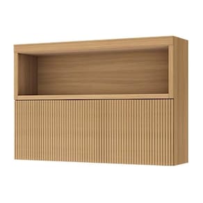 Módulo Cozinha Marquesa Armário Com 1 Porta Basculante Ripada E 1 Nicho 120cm Nature