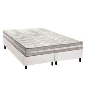 Cama Box King: Colchão Espuma D33 Paropas D45- Pro Sono Double Face Prata + Base Crc Courano White (193x203)