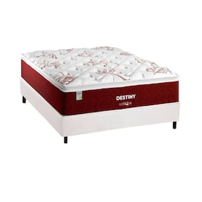 Conjunto Box Casal: Colchão Molas Plumatex Superlastic Destiny + Base Crc Courano White (138x188)