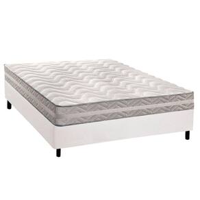 Conjunto Box Casal: Colchão Anatômico Paropas D28 - Master Ag80 Prata Double Face 17 + Base Crc Courano White (138x188)