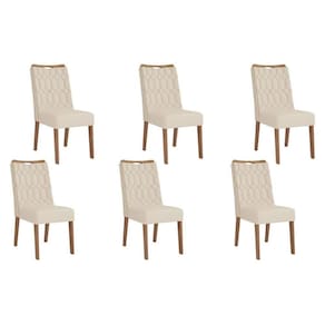 Kit 6 Cadeiras Sala Jantar Bia 6 Un Freijo Linho Neve