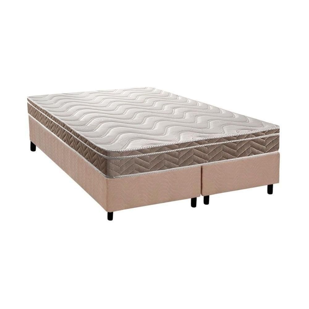 Cama Box King: Colchão Ortopédico Paropas D33 Anatômico Confort Ultra Firme + Base Crc Suede Clean (193x203)