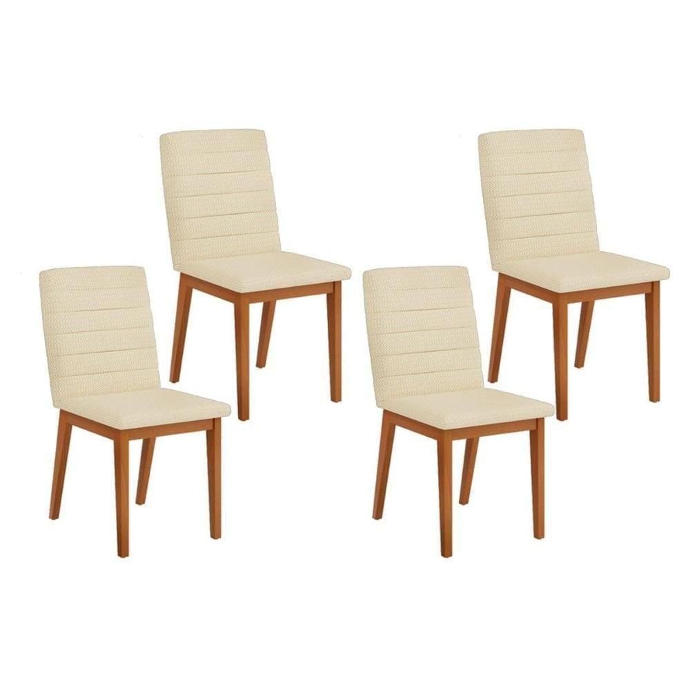Cadeira De Cozinha Sofia Kit 4 Un Ipe Linho Neve