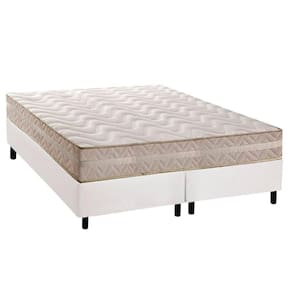 Cama Box Queen: Colchão Ortopédico Paropas D28 - Master Ag80 Clean Double Face 17 + Base Crc Courano White (158x198)