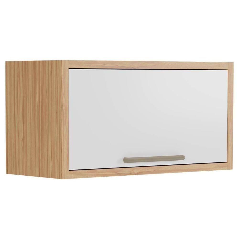 Módulo Cozinha Ronipa Syrah Armário Geladeira Com 1 Porta Basculante 80cm Amendoa Branco Ronipa