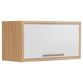 Módulo Cozinha Ronipa Syrah Armário Geladeira Com 1 Porta Basculante 80cm Amendoa Branco Ronipa