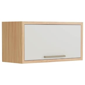 Módulo Cozinha Ronipa Syrah Armário Geladeira Com 1 Porta Basculante 80cm Amendoa Off White Ronipa