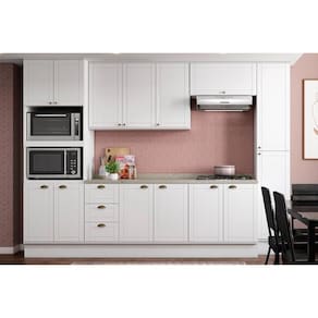 Cozinha Completa 7 Peças Bella 2 Aéreos 2 Balcões 3 Complementos C7p49 Branco