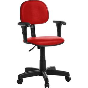 Cadeira Escritório Secretaria Braço RJ Vermelho