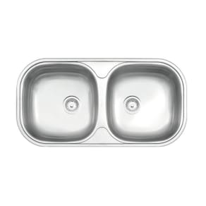 Cuba De Embutir-sobrepor Isis 2c 34 Bs Em Aço Inox Acetinado 78x40 Cm Tramontina