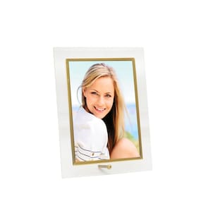 Porta Retrato Vidro Reto Prime Filete Dourado 10x15 Vertical – Tuut