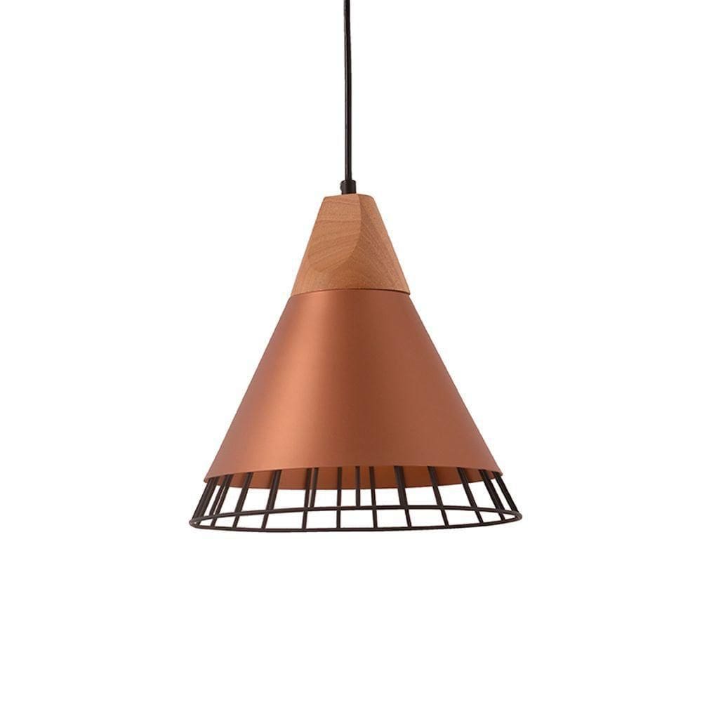 Lustre Pendente Startec Aramado Wood E27 Bivolt Cobre