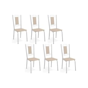 Cadeira De Cozinha Florença C005 Kit 6 Un Cromada Nude 16