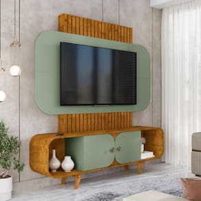 Home Para Tv 75 Polegadas Riacho Naturalle Pistache
