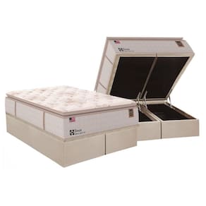 Conjunto Box Baú King: Colchão Molas Sealy Lfk Doux Confort + Base Crc Courano Clean (193x203)