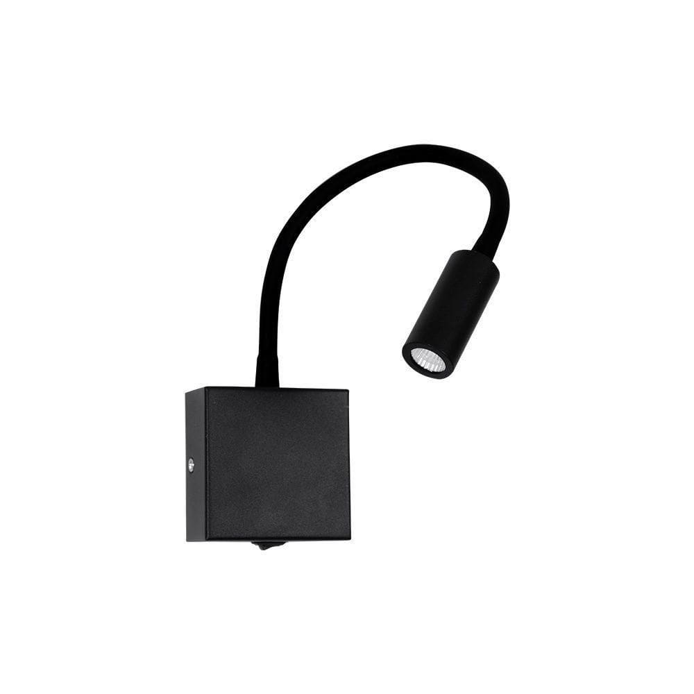 Arandela Nordecor Evy Led Com Interruptor Bivolt Preto 3000k Luz Amarela 2055