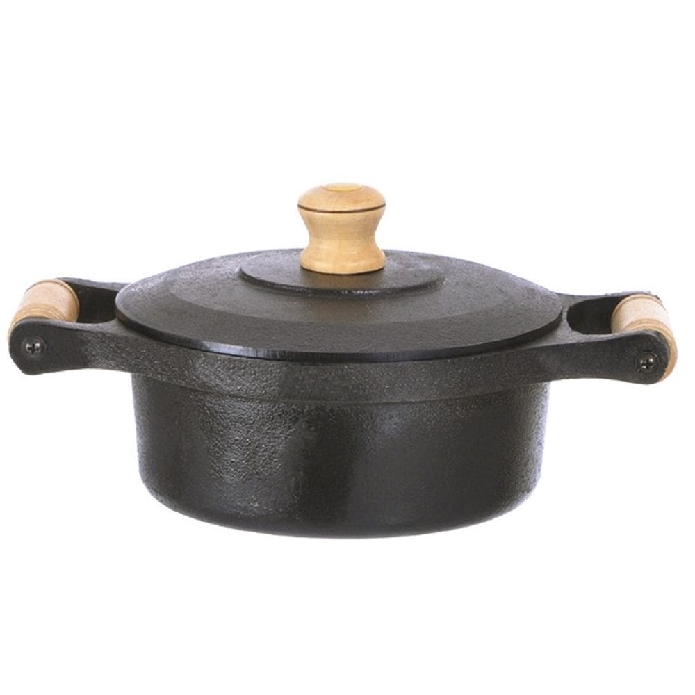 Caçarola Ferro Fundido 2 Alças Madeira Tampa Ferro 2,0 L
