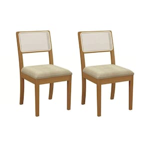 Cadeira De Cozinha Alice Madeira Maciça 2cmm006ca Kit 2un Carvalho Bouclê Bege
