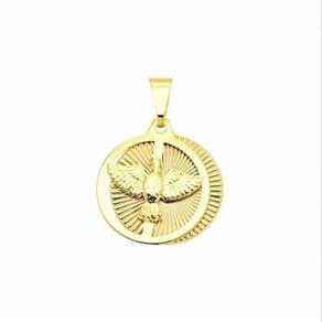 Pingente Pomba Espirito Santo Belíssimo Folheado Ouro 18k