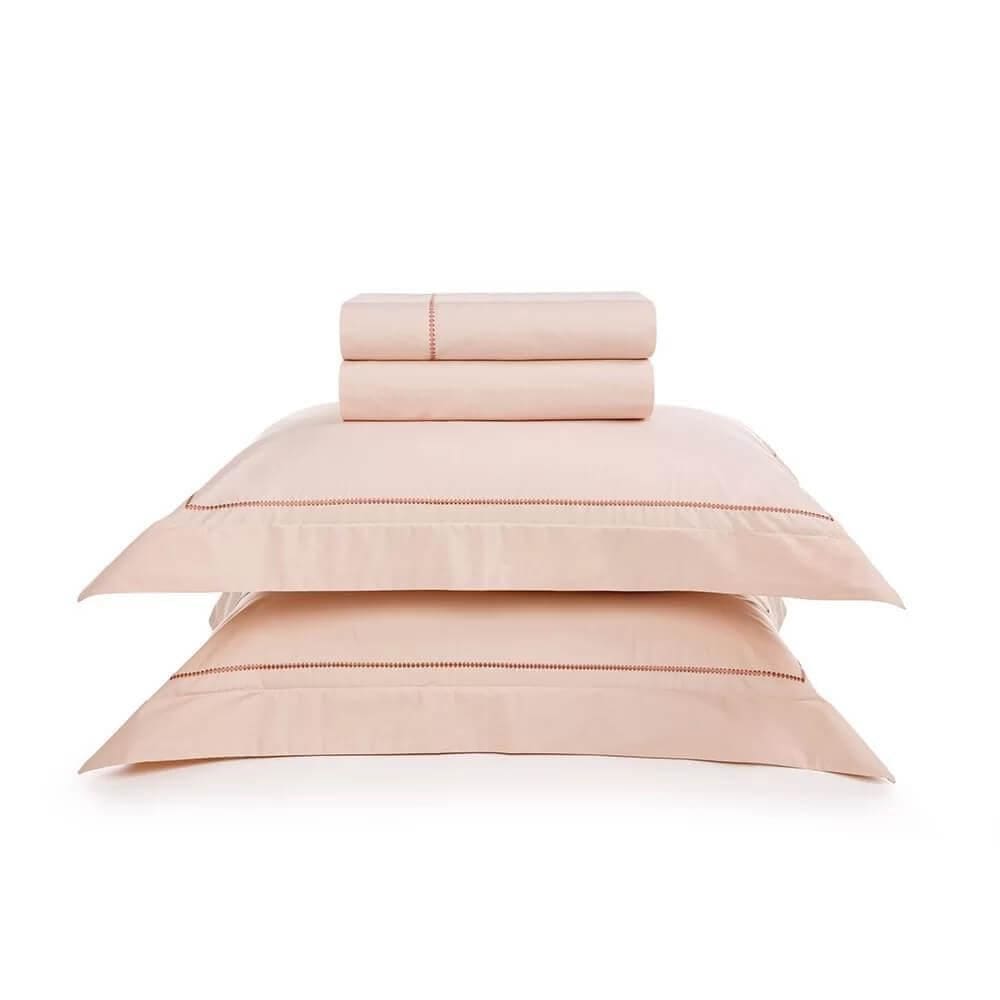 Jogo De Cama King 200 Fios Em Algodão Camillo Trussardi Rosa