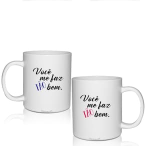 Kit 2 Canecas Brancas Personalizadas Frases De Amor 2