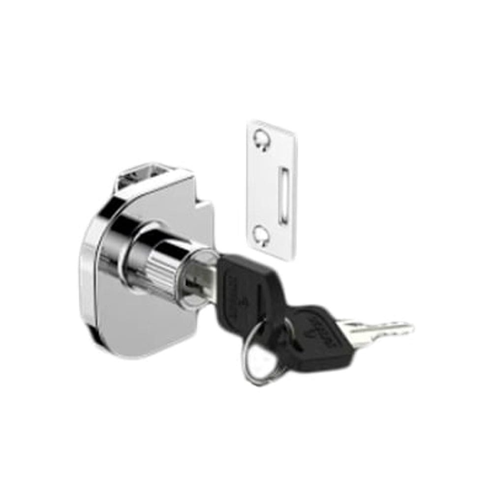 Fechadura Para Vidro 2 Portas Com Puxador Cromado